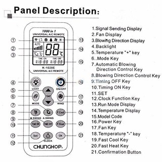 Universal 1000 In 1 Aircond Remote Control K-1028E | Shopee Malaysia