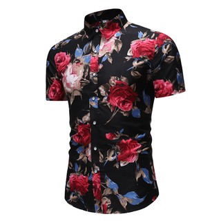  Baju  Batik  Plus Size M 5XL Kemeja Men Floral Shirt Slim  