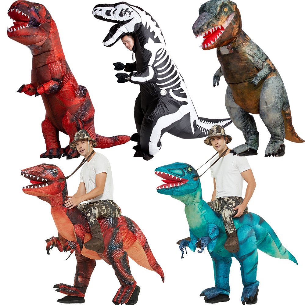 Mischief Adults Inflatable T-REX Head Costume Dinosaur Halloween Blow up Outfits