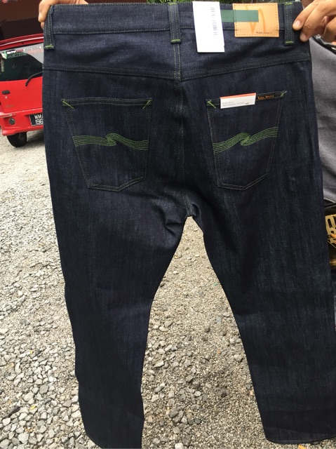 nudie jeans sleepy sixten dry green selvage