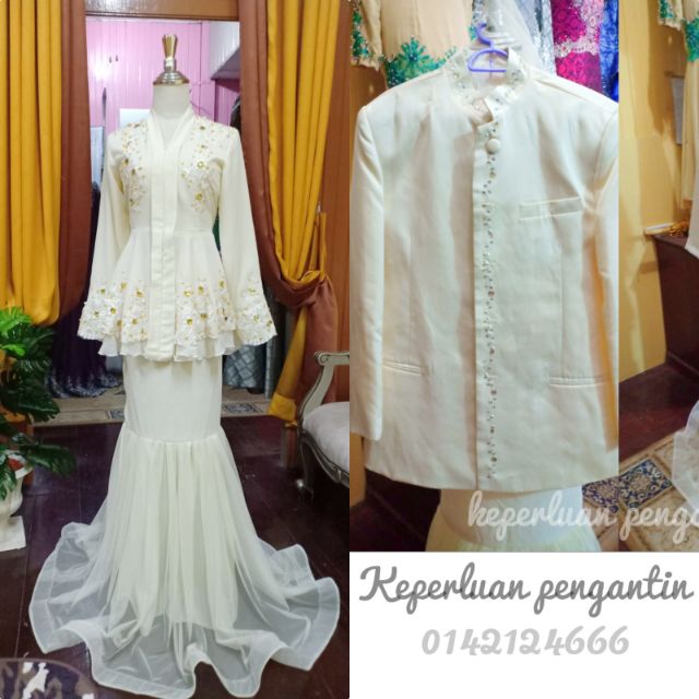 Shop Malaysia Mjestic Baju Melayu Nikah Off White Shopee Singapore