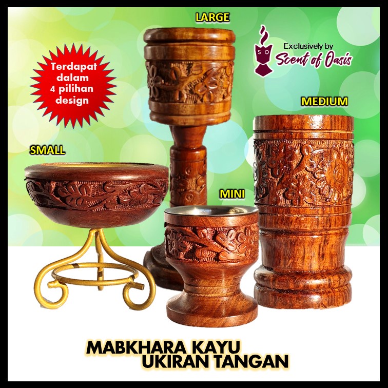 MABKHARA KAYU UKIRAN TANGAN, ENGRAVED WOODEN MABKHARA Arabian incense ...