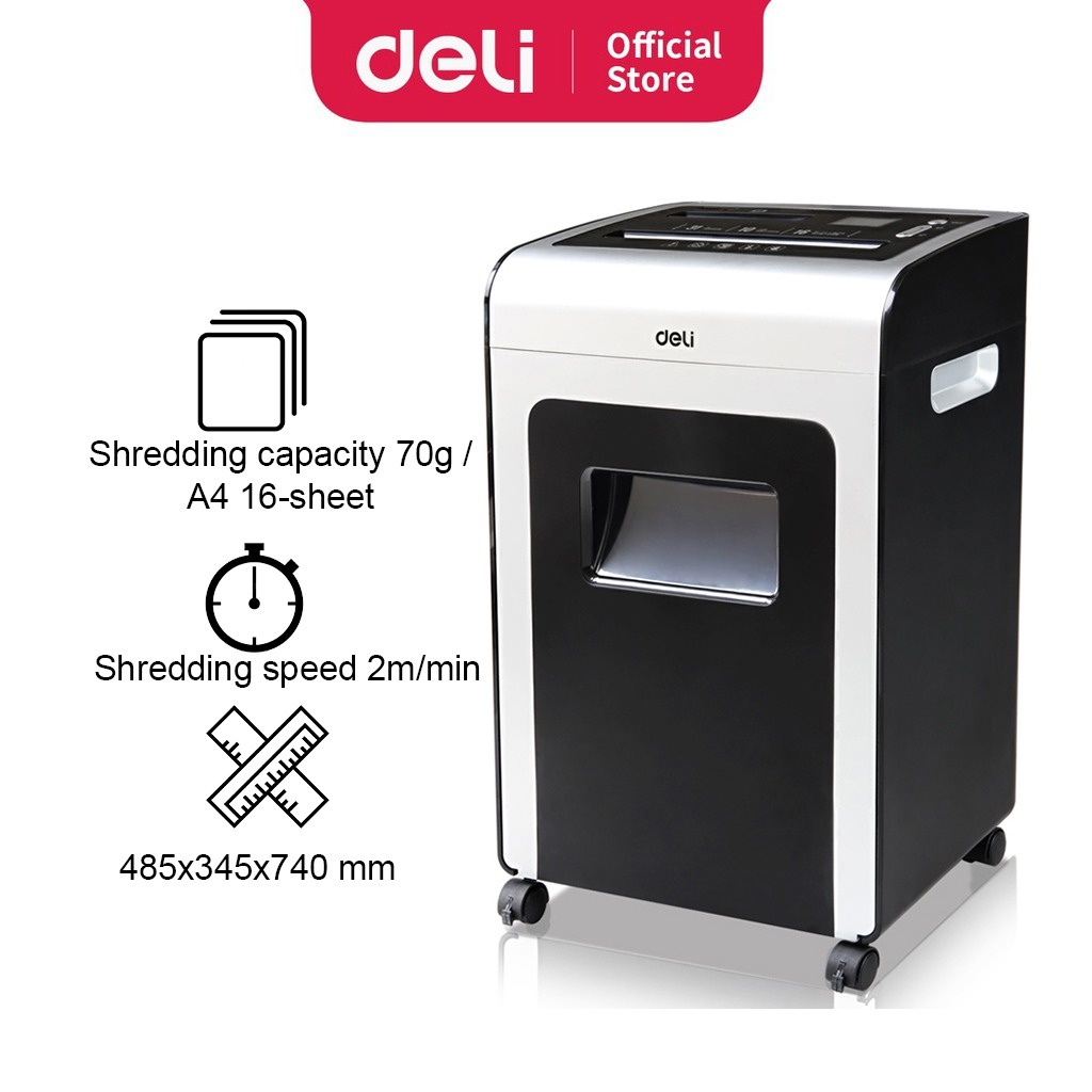 Deli Paper Shredder E9917-EU Office Machine 31L Black Ion Shredder ...