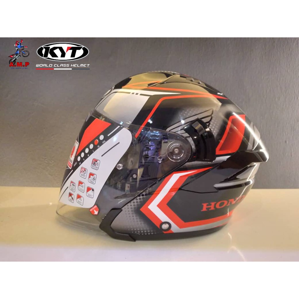 Helmet Kyt Nfj Red Demon Honda 100 Original Open Face Sun Visor Adv X Adv Africa Twin Rs150 Dash Wave Cbr1000 Shopee Malaysia