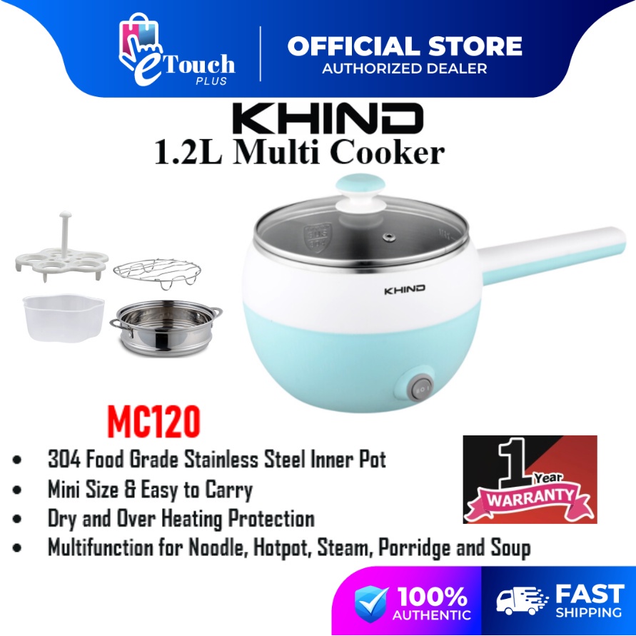 KHIND 1.2 Liter Electric Multi Cooker With 304 Food Grade Stainless Steel Inner Pot MC120