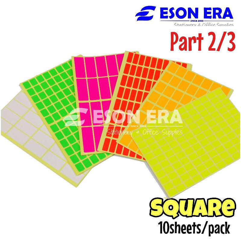 [Part2/3] Square Self Adhesive Label Sticker 10sheets/pack Sticker