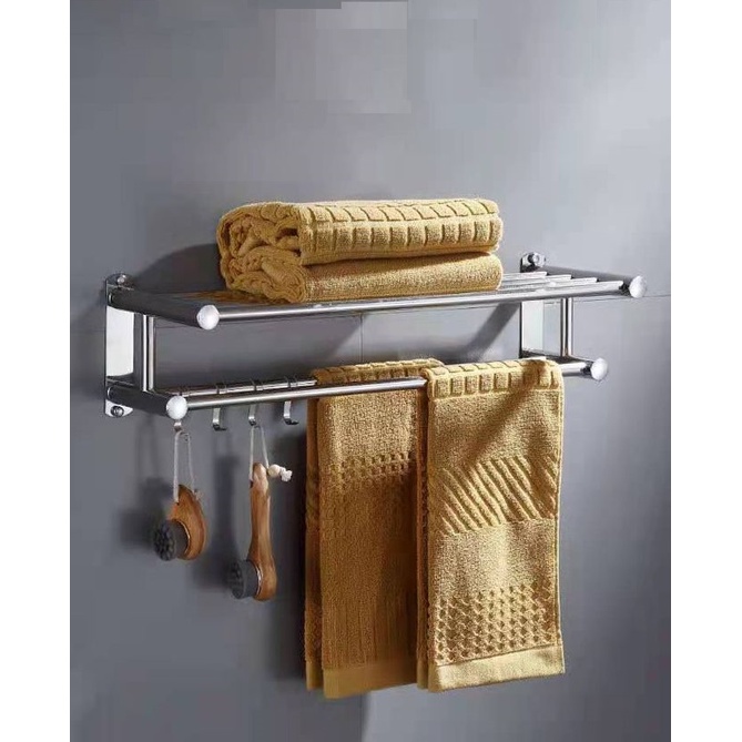 Wall Shelf with towel rail / Towel Rack / Storage Rack / Bathroom
