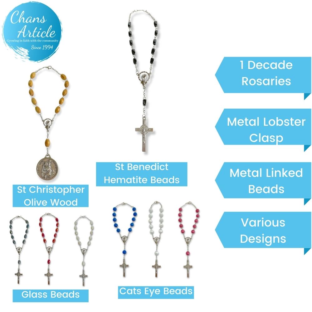 St Christopher Auto/Car Rosary Handmade Sports Team Religious Jewelry Carolina Pro Football Catholic Rosary Prayer Beads 