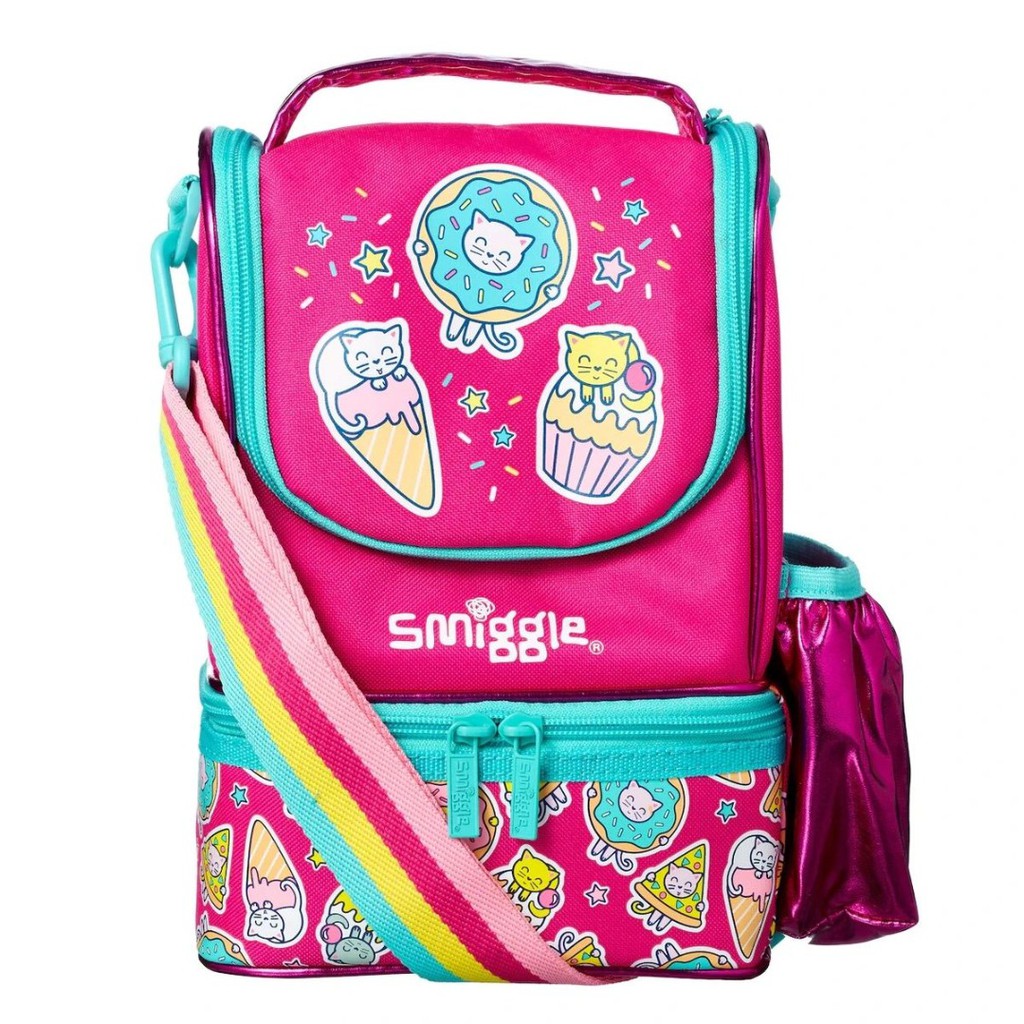 New Smiggle kids junior lunchbox with strap 