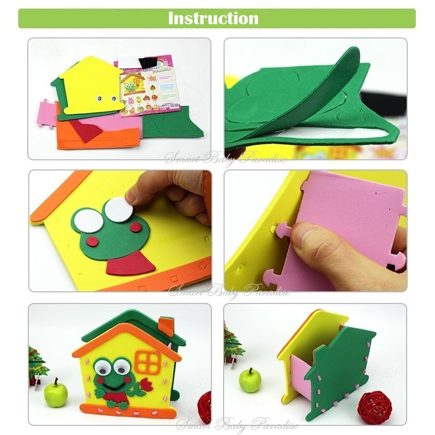 Kids Art & Craft 3D DIY EVA Foam Pencil Holder Shopee Malaysia