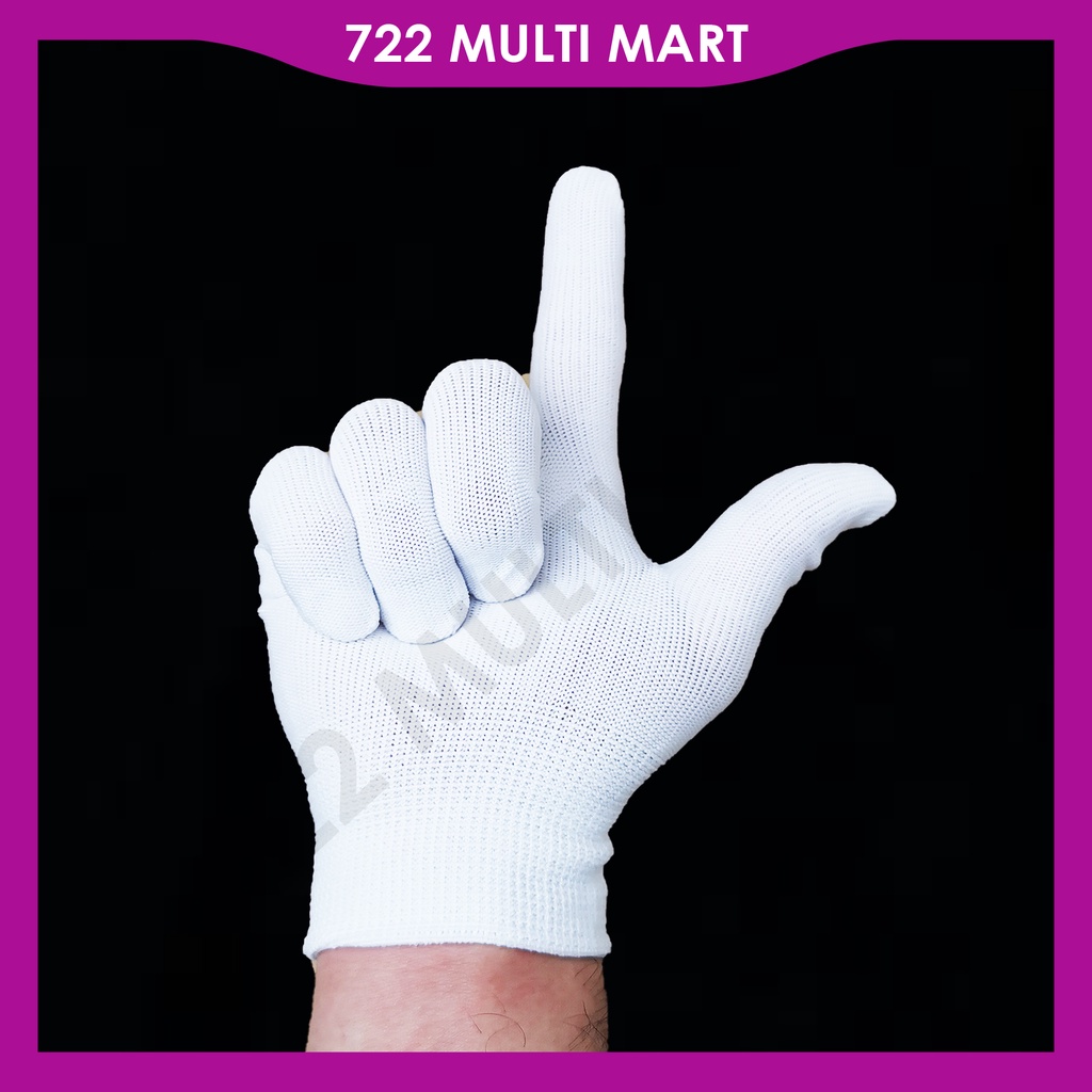 1pair White Glove White Hand Glove Coin Jewelry Silver Marching Sarung Tangan Putih Kawad Kaki 白手套1双