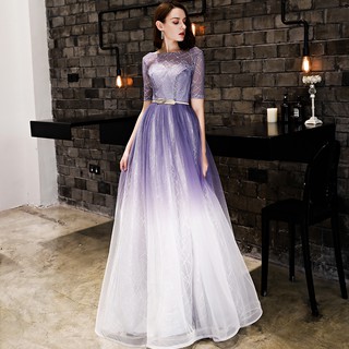 purple wedding dress with sleeves