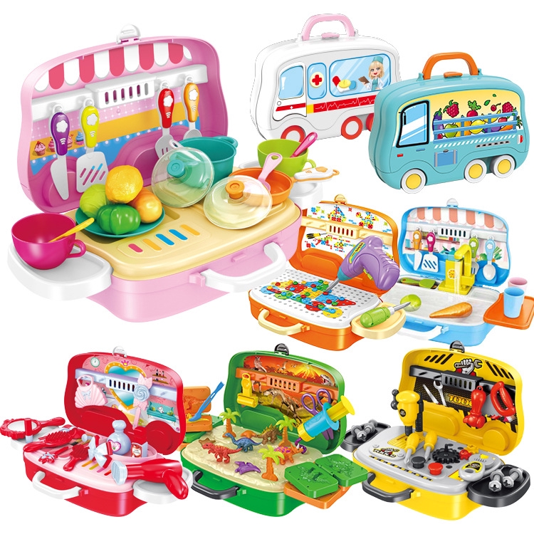 Children s Pretend Play Toy Suitcase Set  Kitchen  Toy 