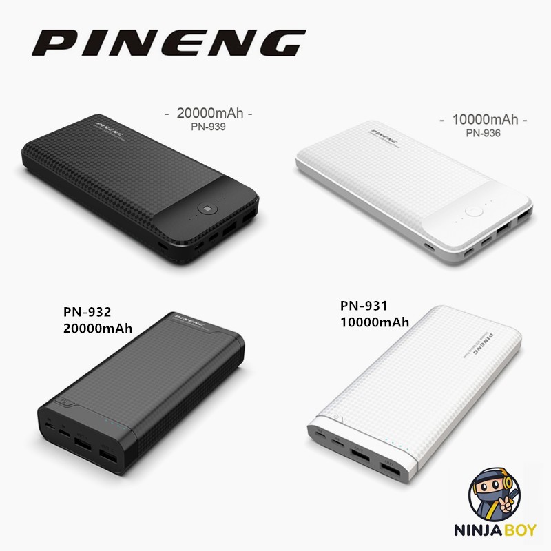 Batteries Powerbanks Ready Stock Pineng Pn 939 Pn 932 20000mah Pn 936 Pn 931 Power Bank 10000mah
