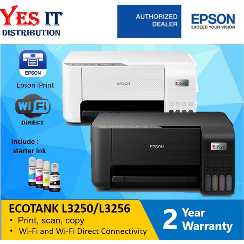 Epson Ecotank L3250 L3256 Wi Fi All In One Ink Tank Printer Print Scan Copy Wi Fi 7186