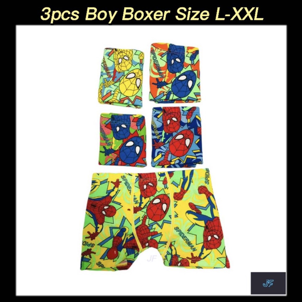3 Pcs Child Boy’s Underwear BOY’S BOXER ( RANDOM - MIX COLOUR )   SIZE : L – XXL ( 2XL ) 7180 ( U8302 )