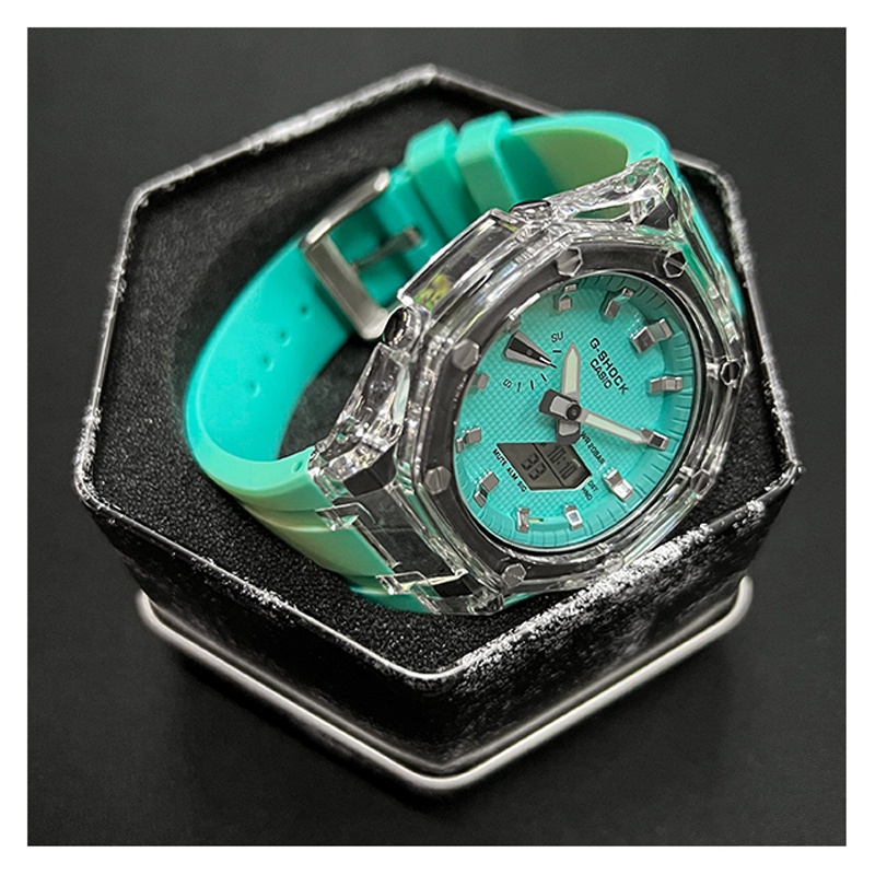 Casio GShock "CasiOak Custom" TIFFANY BLUE (Full Transparent Bezel