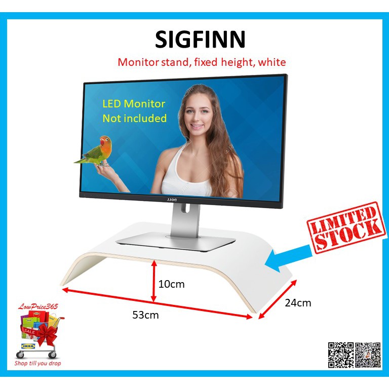 *[Ready Stock] 1.K.E.A SIGFINN Monitor stand, fixed height, white