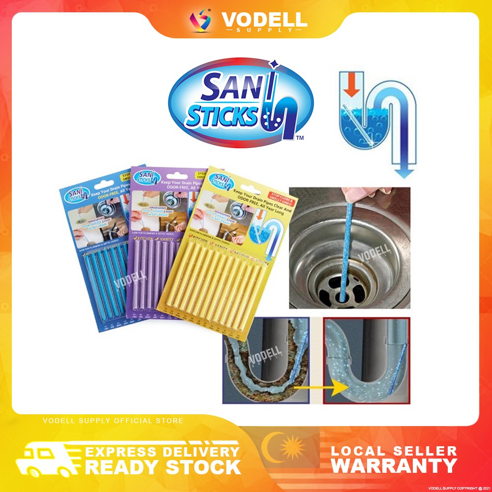 Sani Sticks Drain Cleaner Stick Drain Sticks Deodorizer BioFlow