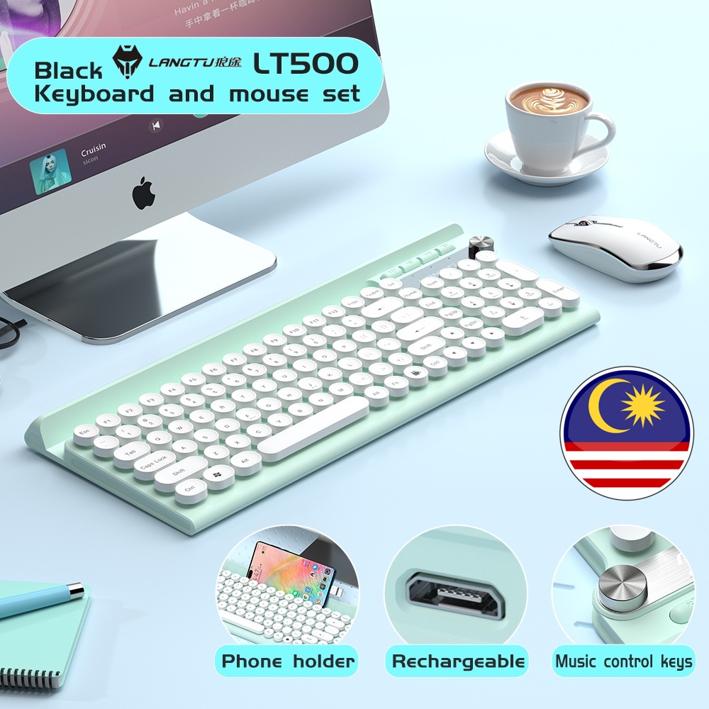 LANGTU LT500 Wireless Keyboard and Mouse Combo BuildIn Lithium Battery