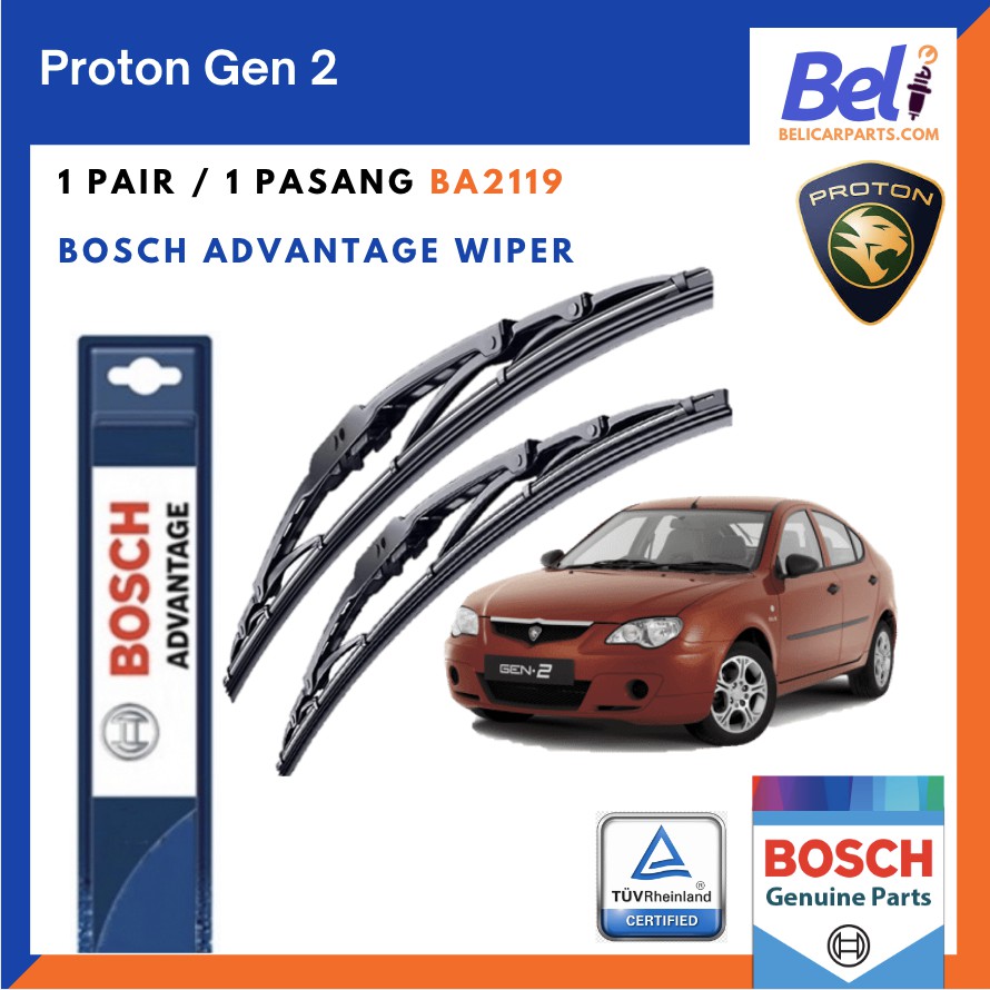 Proton Gen 2 Car Windshield Wiper Blade Bosch Advantage Ba2119 Size 21 19 Shopee Malaysia