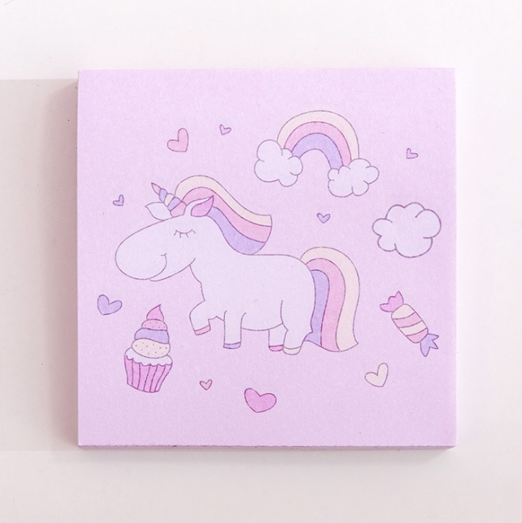 Unicorn Designs Square Sticky Note For Office and School Use