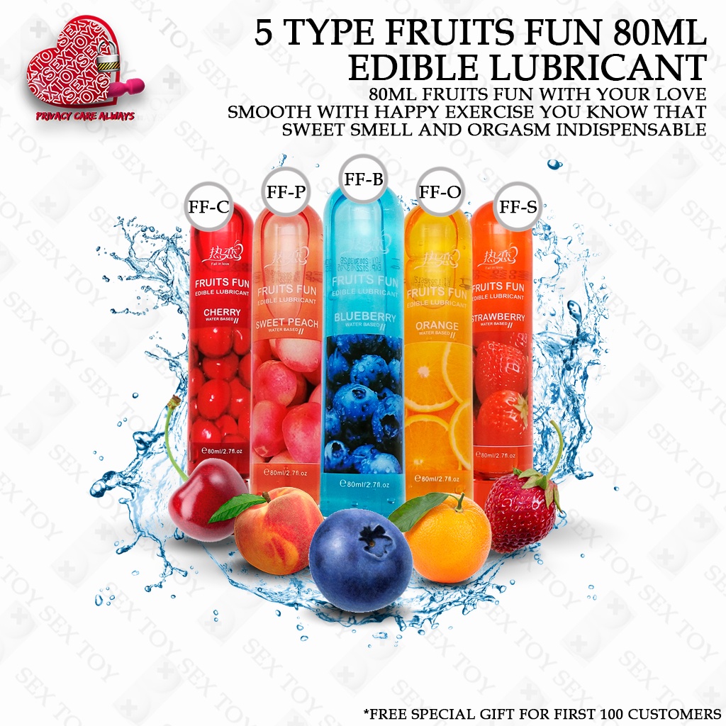 5 Type Fruits Fun 80ml Edeble Lubricant 】anal Sex Lubricant Water Based Lubricant Gel Pelincir 0008