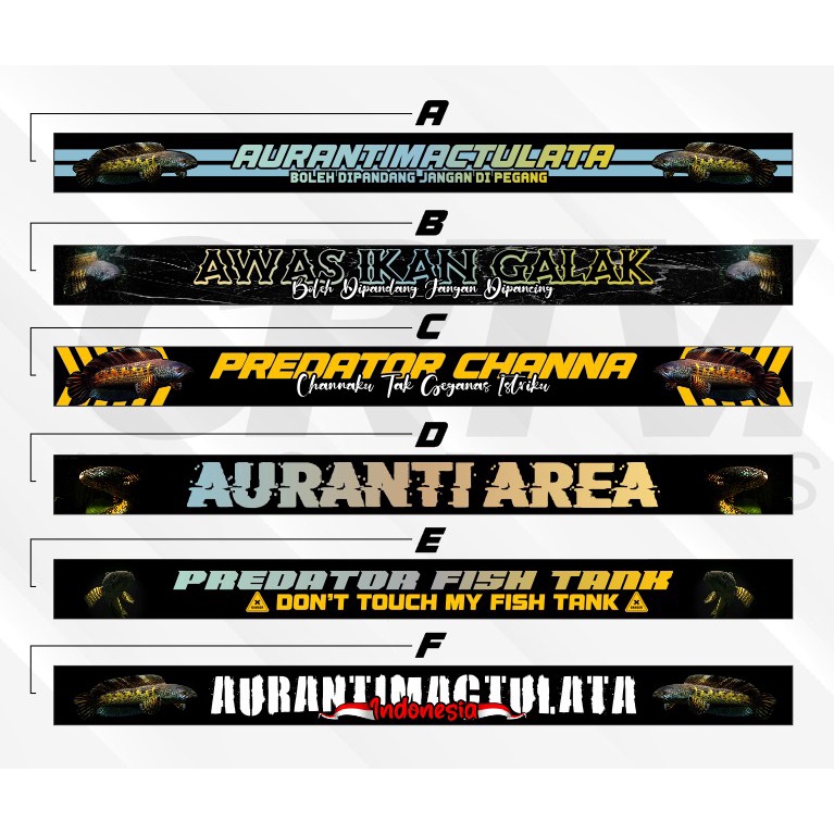 Aquarium Sticker Aquas Fish Crowded Fish Sticker Channa Auranti Predator Waterproof - Creative Works