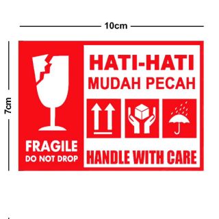  STICKER  FRAGILE 10cm x 7cm pvc sticker  100pcs per set 