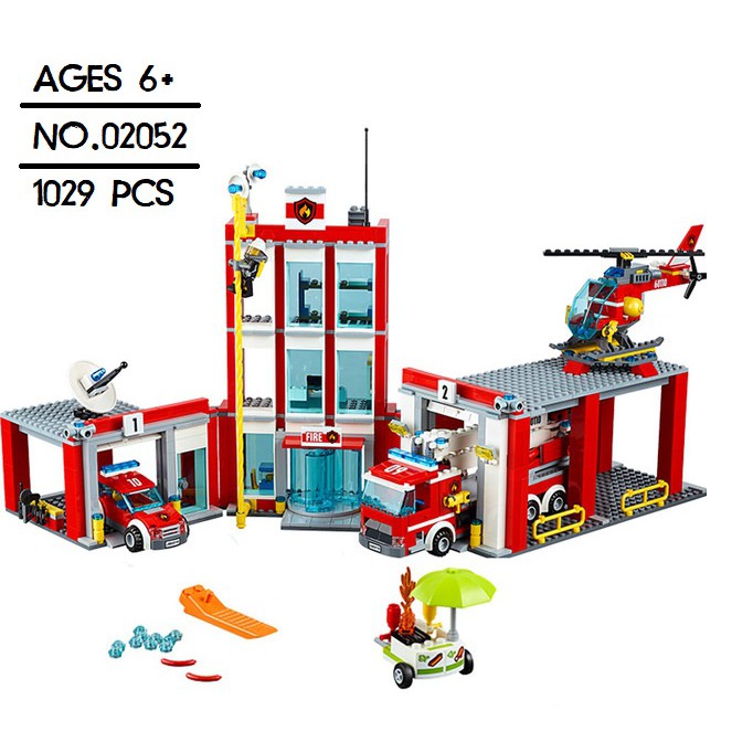 Lepin 02052 Cities Fire Station Building Architecture Bomba Compatible Lego City Shopee Malaysia