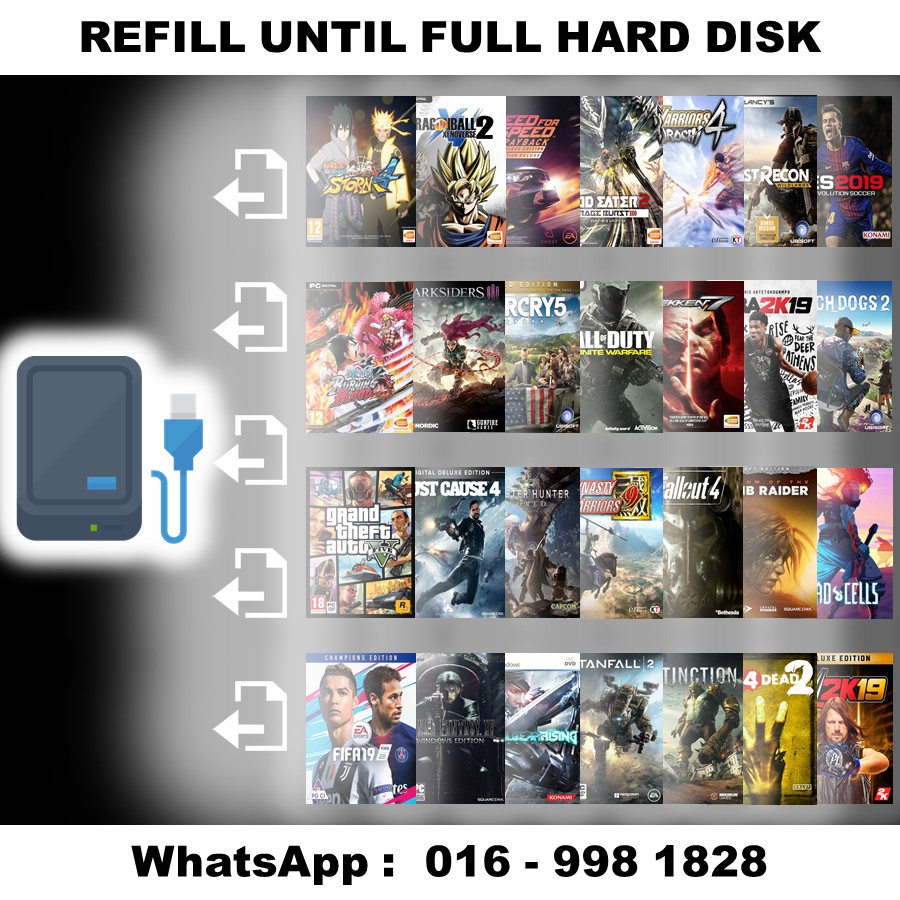 Offline PC Games Refill until Full 500GB 1TB 2TB 4TB 5TB Internal External  HDD Hard Disk Storage 2.5 3.5 Type C USB3.0 | Shopee Malaysia