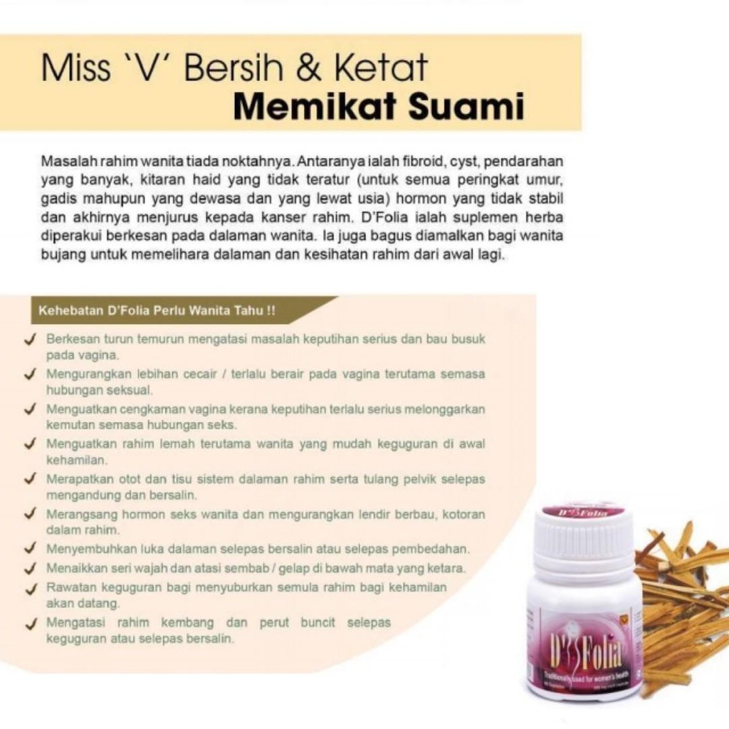 D Folia Sendayu Tinggi Jamu Kecantikan Rapatkan Miss V Cantikkan Kulit Awet Muda Shopee Malaysia