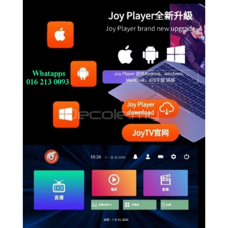 Buy Joy Player Iptv Android App Iphone Mac Window Malaysia Live Tv Livetv Joy Tvplayer Sybertv Syberiptv Seetracker Malaysia