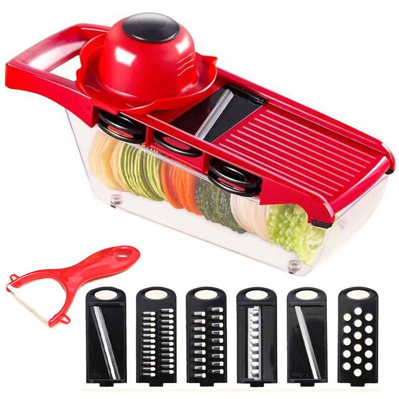 🎁KL STORE✨ (Ready Stock) 10 in 1 Mandolins Slicer Vegetable Grater Cutter With Stainless