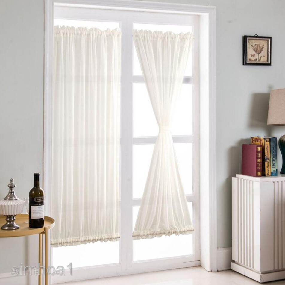 French Door Curtains Blackout Patio Door Glass Curtain Panel White 25x72