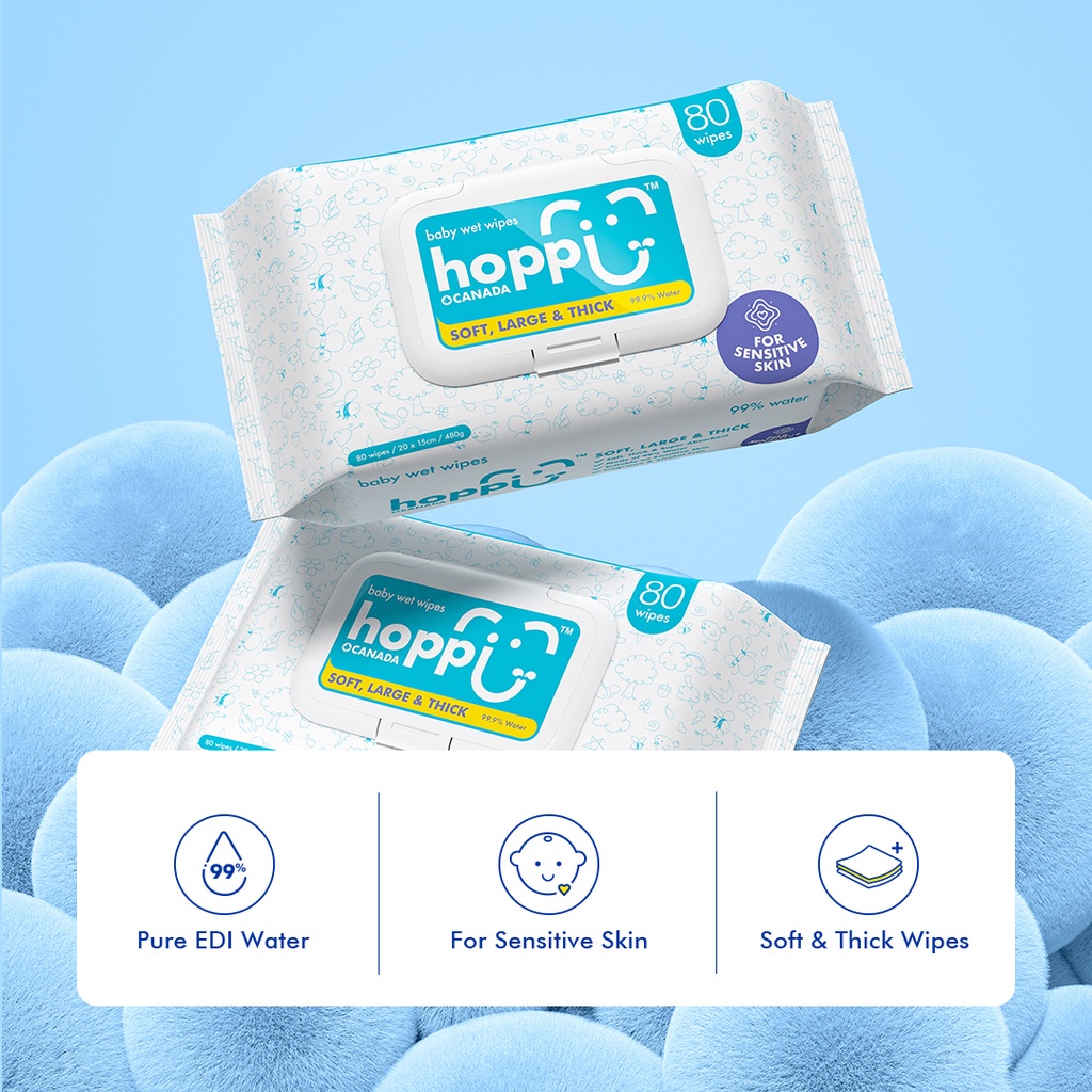Hoppi Premium 99 Baby Water Wipes/Baby Wipes /Wet Wipes /Wet Tissue