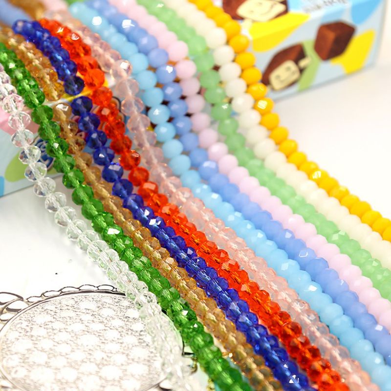 6mm Rondelle Faceted Crystal Glass Beads ForJewelry Necklane Bracelet Keychain DIY Making