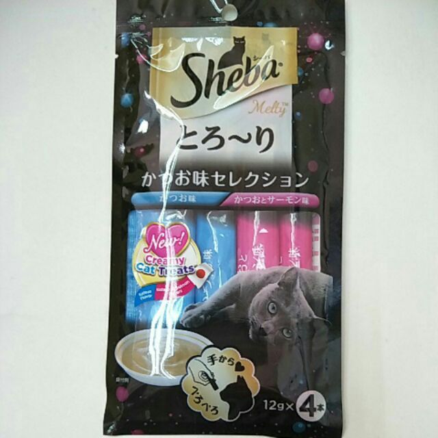 Sheba Katsuo and Salmon Creamy Cat Traets 12g x 4 sachets