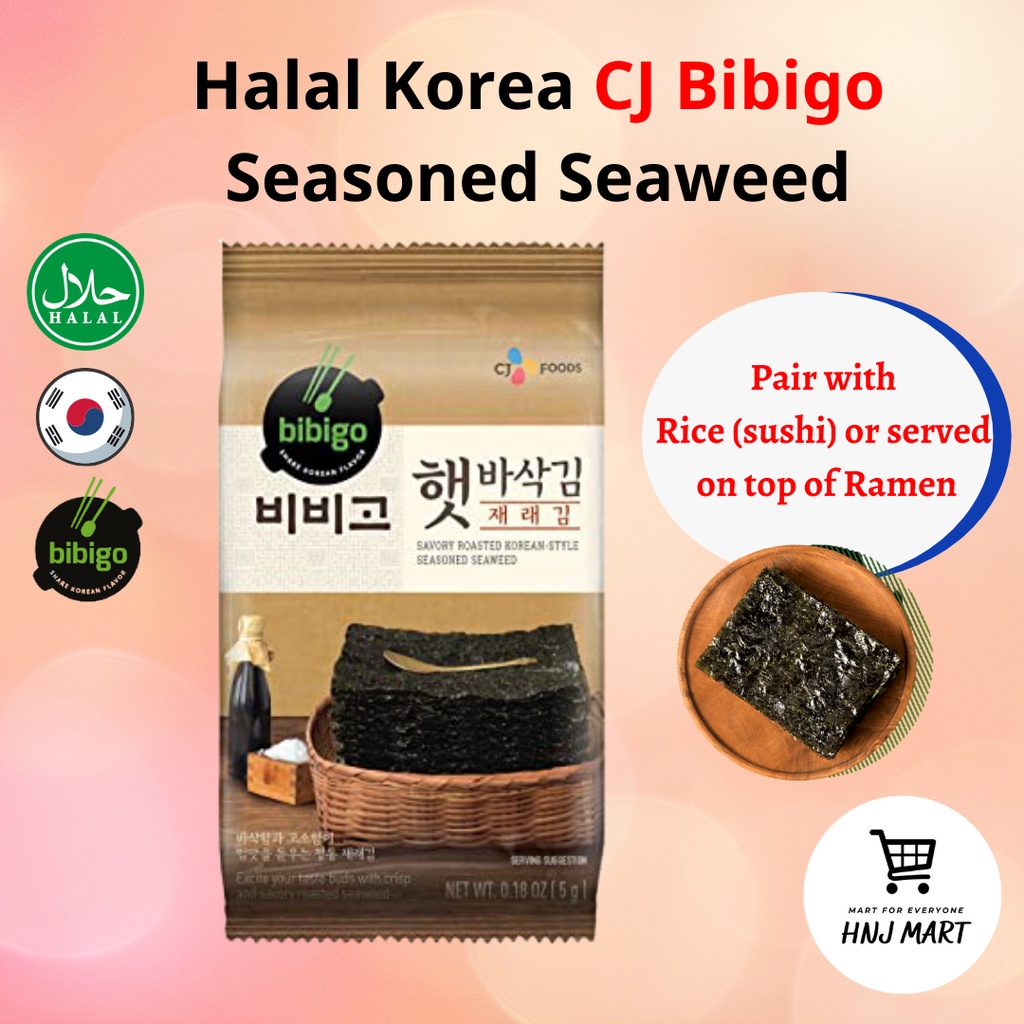 Halal Korea CJ Bibigo Seasoned Seaweed Snack Seaweed Korea Halal