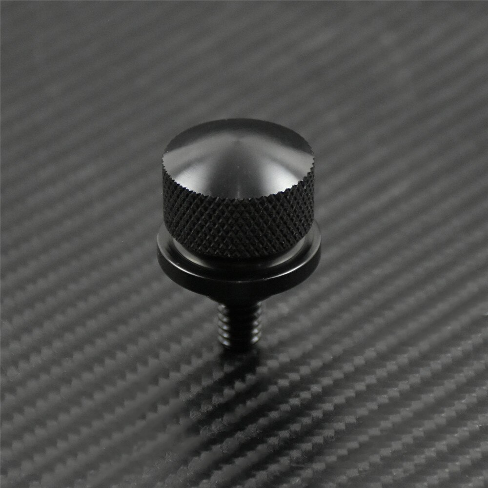 Billet Aluminum Hard Anodized Screw Cap 1/4 inch-20 Black 2PCS Rear Fender Seat Bolt Motorcycles Seat Screw Quick Mount Compatible Best for Harley Davidson Motorcycles 