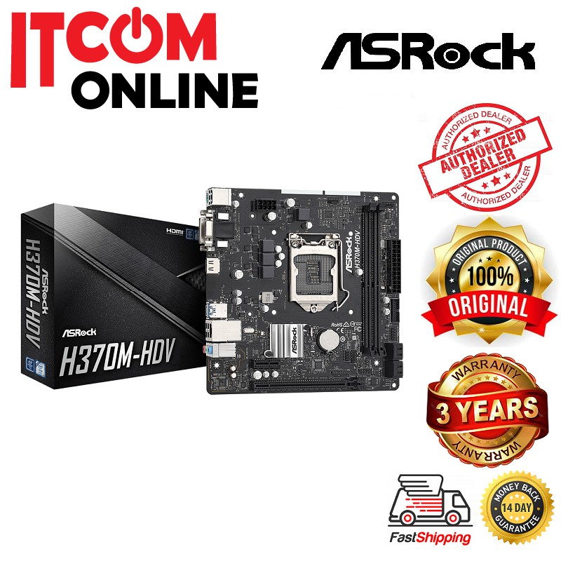 ASROCK H370M HDV INTEL SOCKET 1151 MOTHERBOARD | Shopee Malaysia