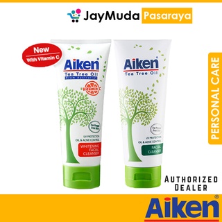 Aiken Tea Tree Oil Facial Cleanser & Whitening Facial Cleanser 100ml Oil Acne Control Pembersih Muka Anti Jerawat 100%