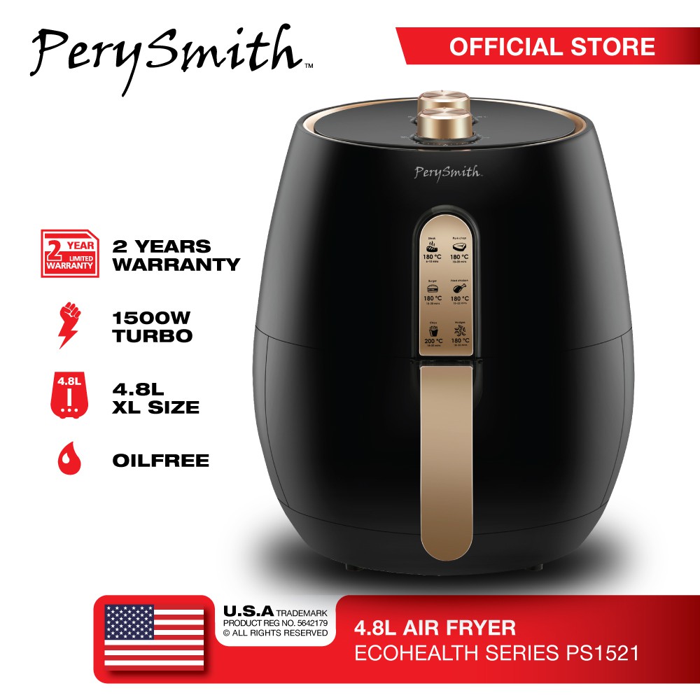 PerySmith 4.8L 3D Air Fryer [XL Size] Ecohealth II Series PS1521