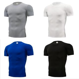 Men Skinny Bodybuilding Compression T Shirts Quick Dry Undershirt