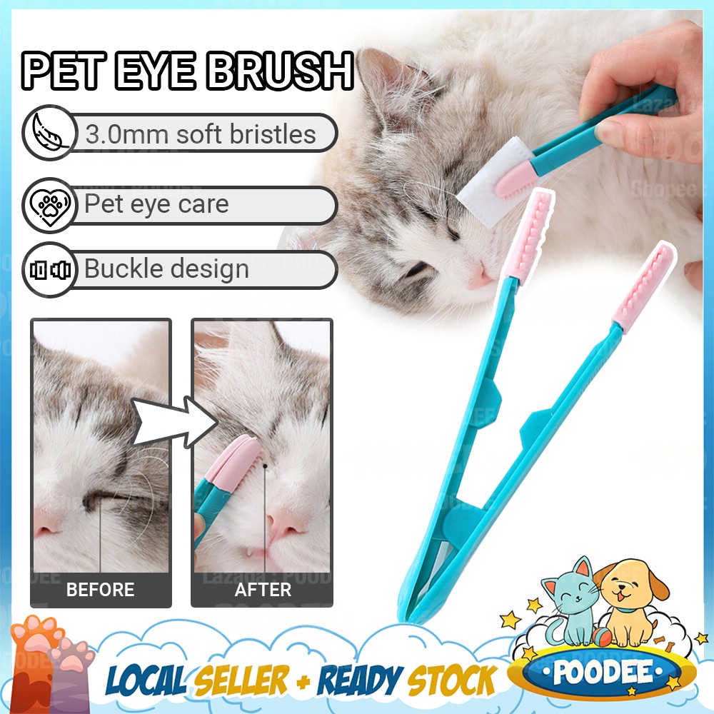 POODEE Cat Tear Stain Cleaner Pet Eye Wipes Eye Mucus Remover Comb Cat