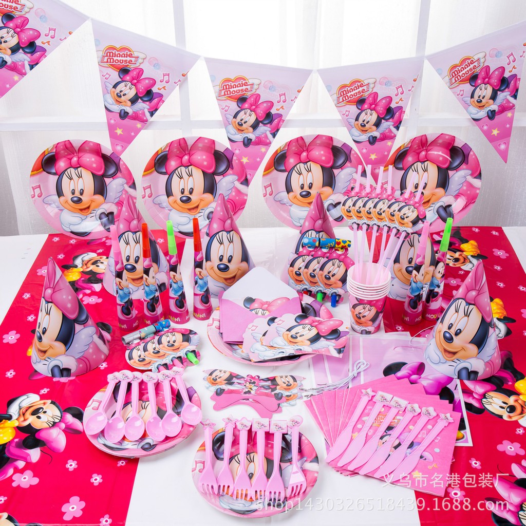 78pcs Mickey Mouse Minnie Birthday Kids Evnent Party Supplies