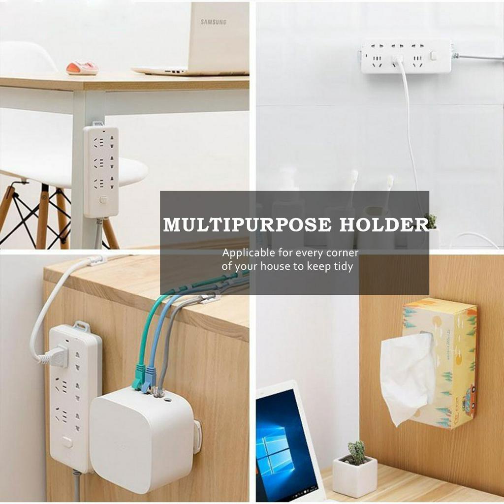 🌹[Local Seller]  PLUG & LINE FIXER SOCKET AND PLUG WALL MOUNT HOLDER EASY INSTALLATION MOUNTED H