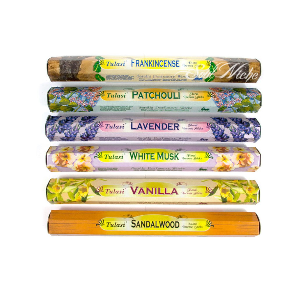 Tulasi Incense Stick Range Sandalwood/Sage/Red Rose/Jasmine/Lavender/Chandan/Agarwood/Musk/Real Rose (Batch 1)