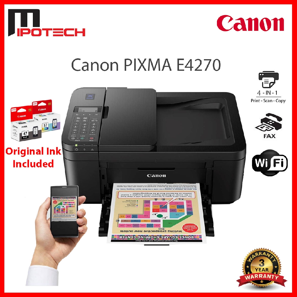 Canon PIXMA E4270 AllInOne WIFI Inkjet Printer 3 Years With 1 To 1