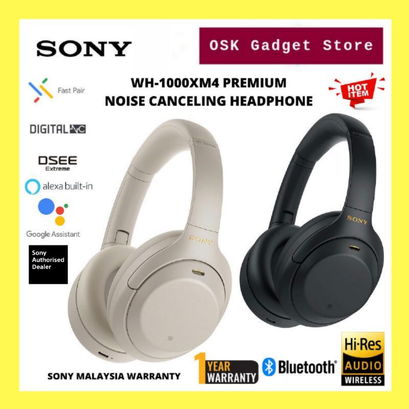 Sony WH-1000XM4 Premium Wireless Noise Cancelling Hi Res Headphone (1 ...